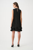 SIGNATURE PLEATED GEORGETTE EMBELLISHED ALINE DRESS