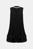 SIGNATURE PLEATED GEORGETTE EMBELLISHED ALINE DRESS