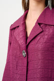 SIGNATURE TEXTURED JACQUARD NOTCH COLLAR SWING JACKET