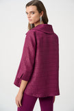 SIGNATURE TEXTURED JACQUARD NOTCH COLLAR SWING JACKET