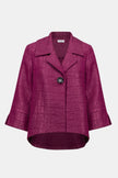 SIGNATURE TEXTURED JACQUARD NOTCH COLLAR SWING JACKET