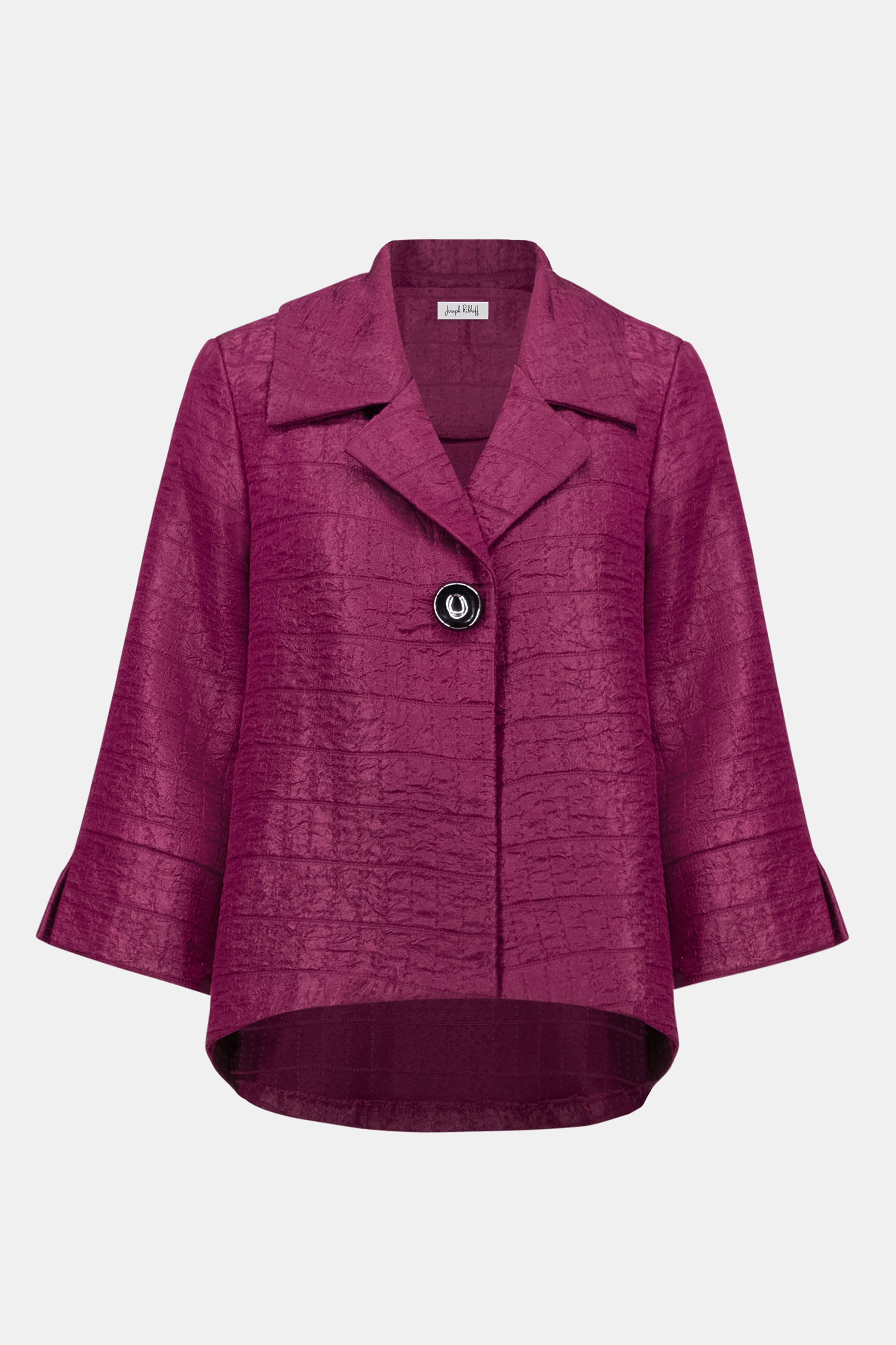 SIGNATURE TEXTURED JACQUARD NOTCH COLLAR SWING JACKET