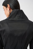 STRETCH TAFFETA BELTED FIT AND FLARE BALLOON COAT