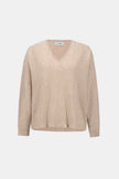 CASHMERE BOXY SWEATER WITH RHINESTONE DETAIL IN OATMEAL