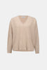 CASHMERE BOXY SWEATER WITH RHINESTONE DETAIL IN OATMEAL