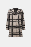 BRUSHED JACQUARD PLAID HOODED JACKET