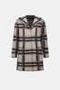 BRUSHED JACQUARD PLAID HOODED JACKET