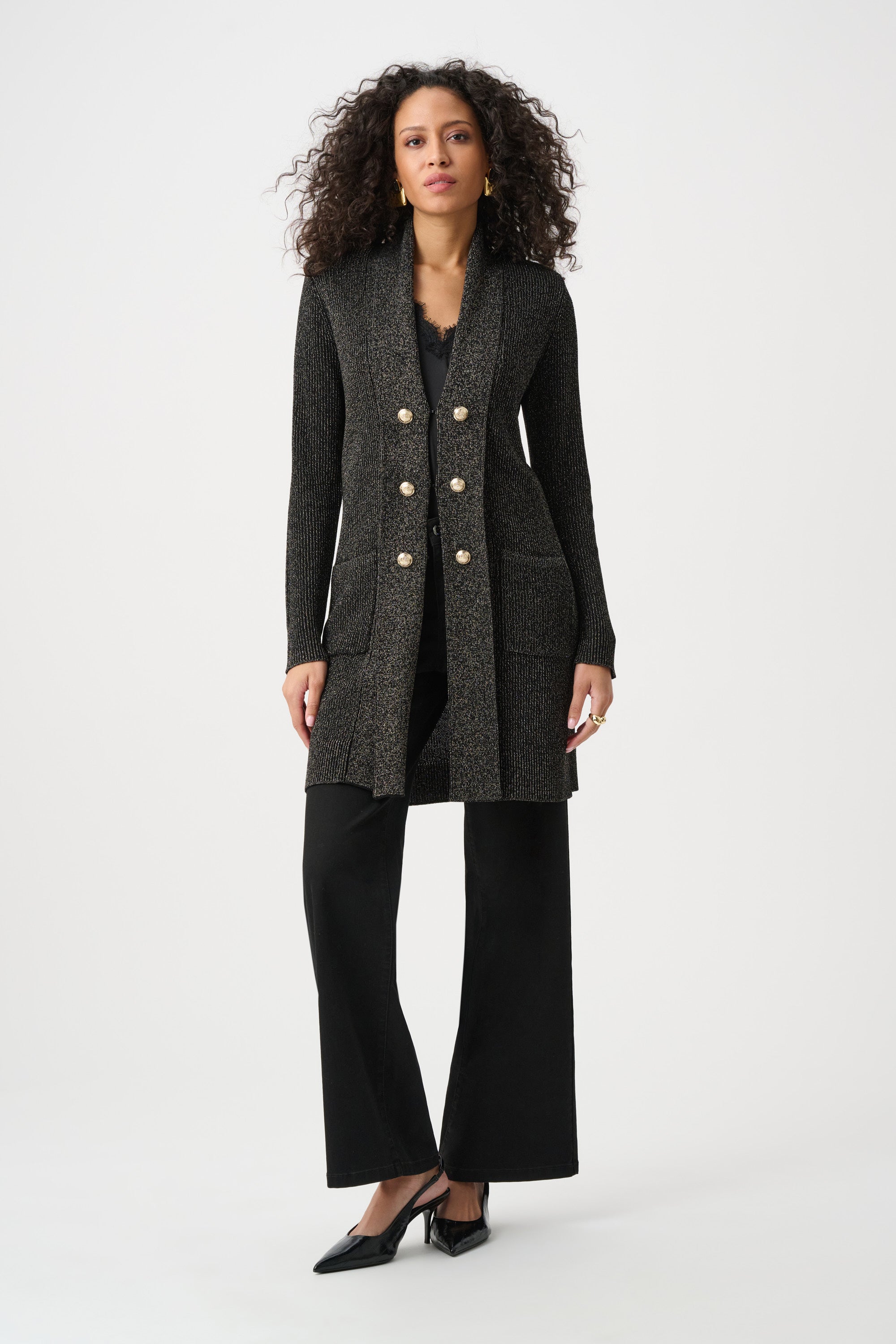 LUREX KNIT MILITARY STYLE COVERUP