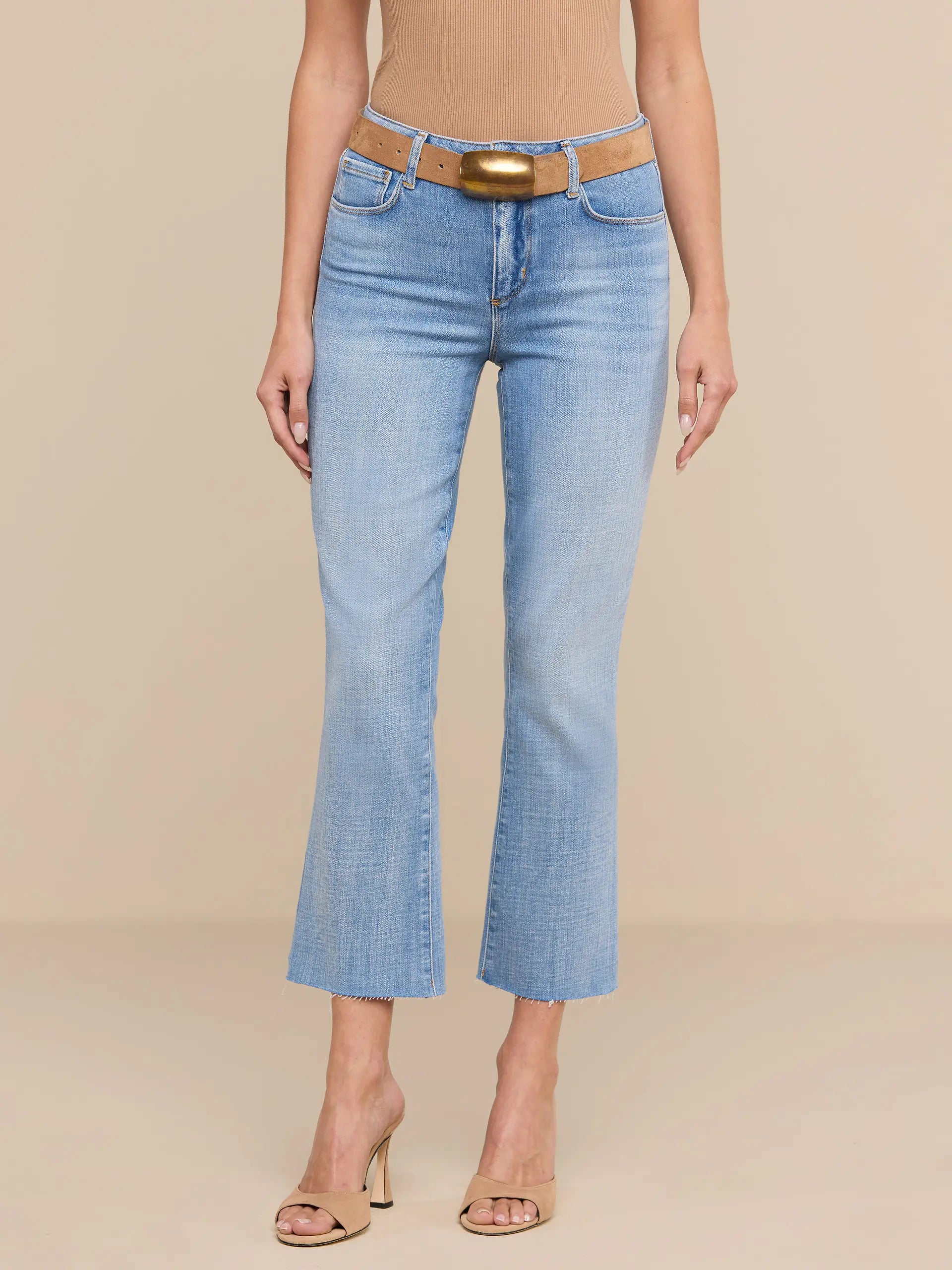 KENDRA CROPPED FLARE JEAN IN DRY ICE