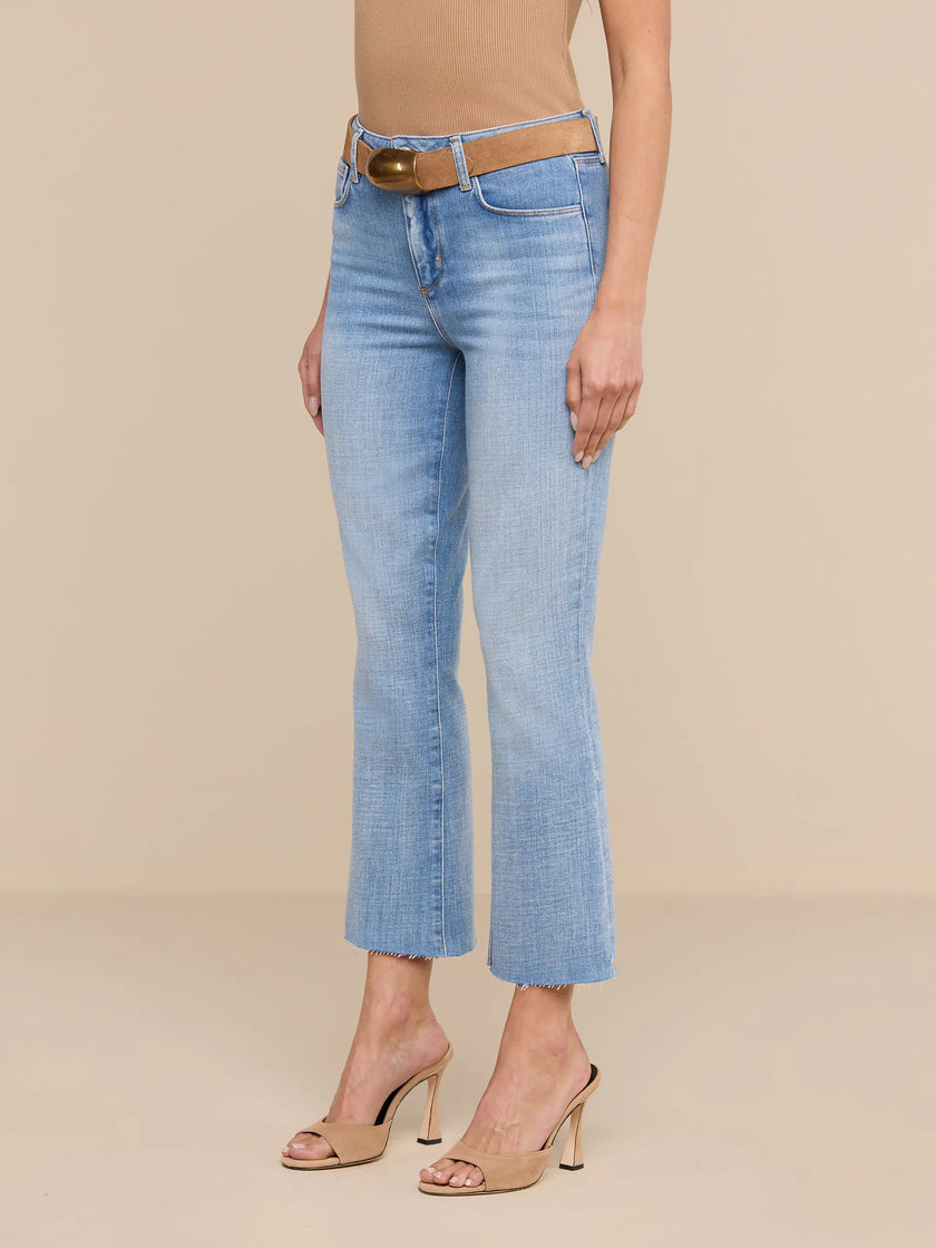 KENDRA CROPPED FLARE JEAN IN DRY ICE