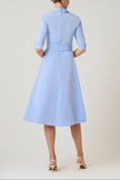 TAFFETA DROP WAIST BEAD TRIM SHIRT DRESS