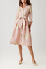METALLIC FLORAL JACQUARD SHIRT WAIST DRESS