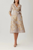 JACQUARD METALLIC PRINTED SHIRT DRESS
