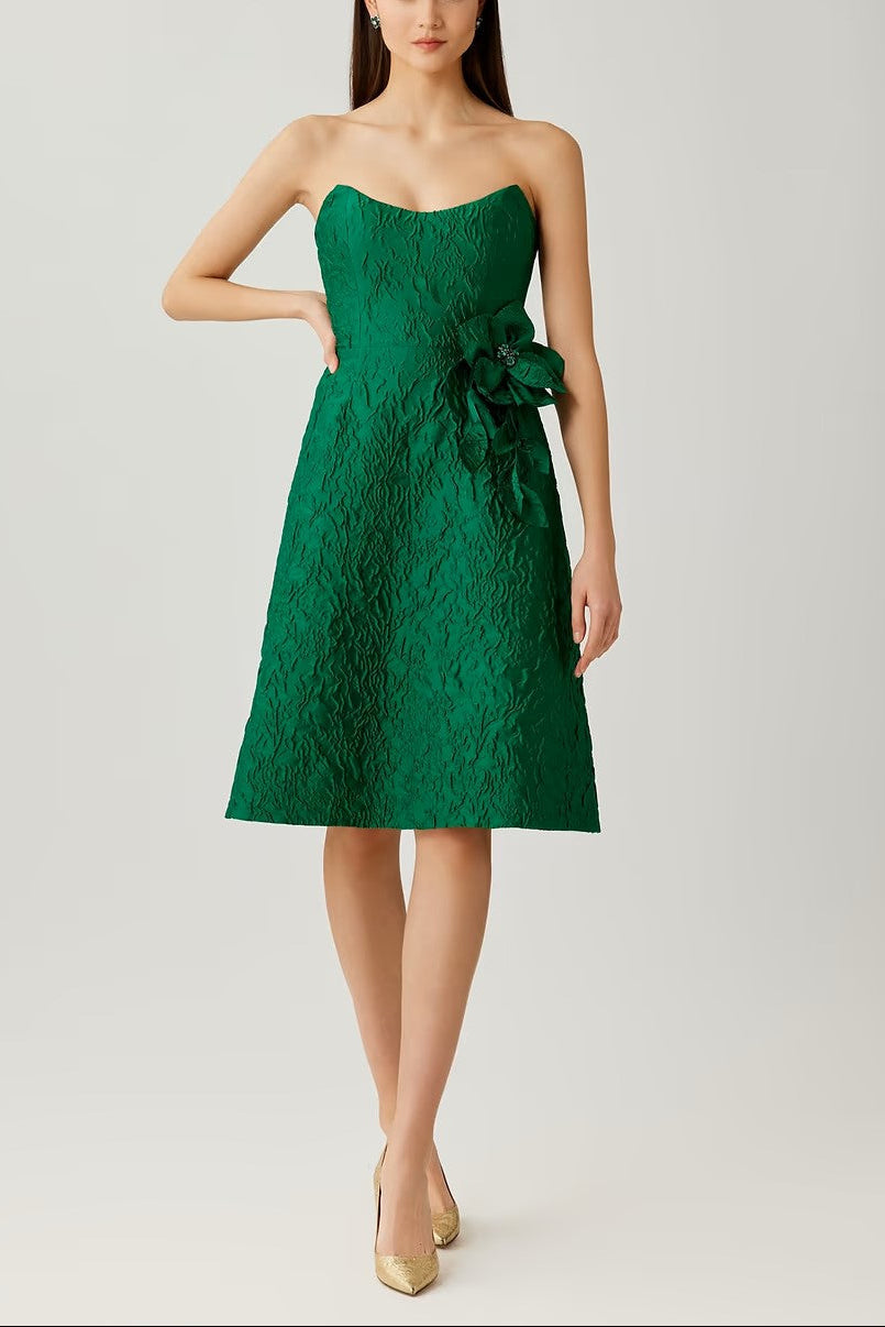 FLORAL JACQUARD COCKTAIL DRESS