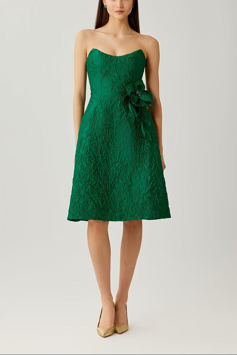 FLORAL JACQUARD COCKTAIL DRESS