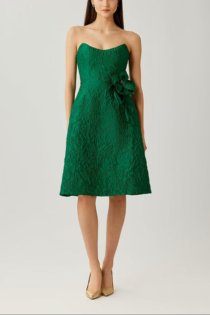 FLORAL JACQUARD COCKTAIL DRESS