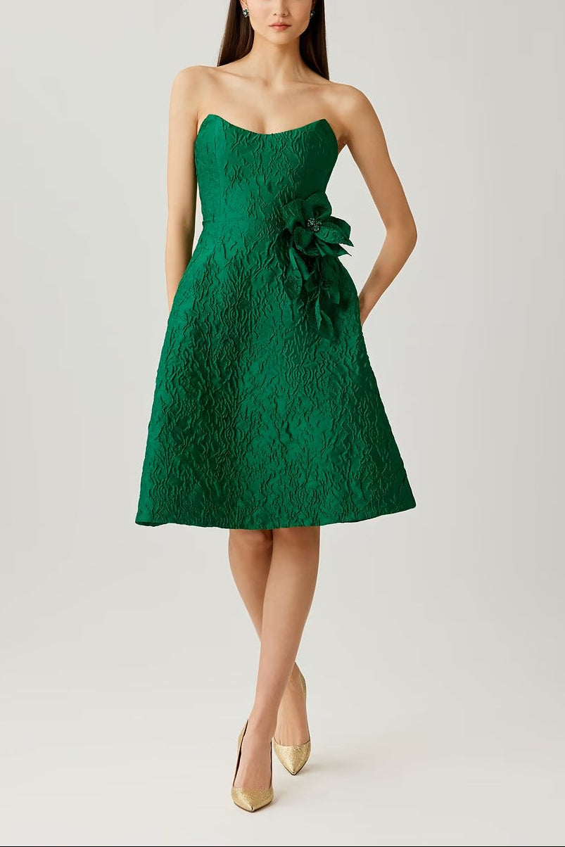 FLORAL JACQUARD COCKTAIL DRESS