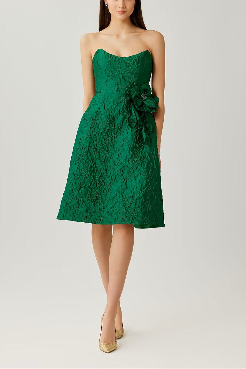 FLORAL JACQUARD COCKTAIL DRESS