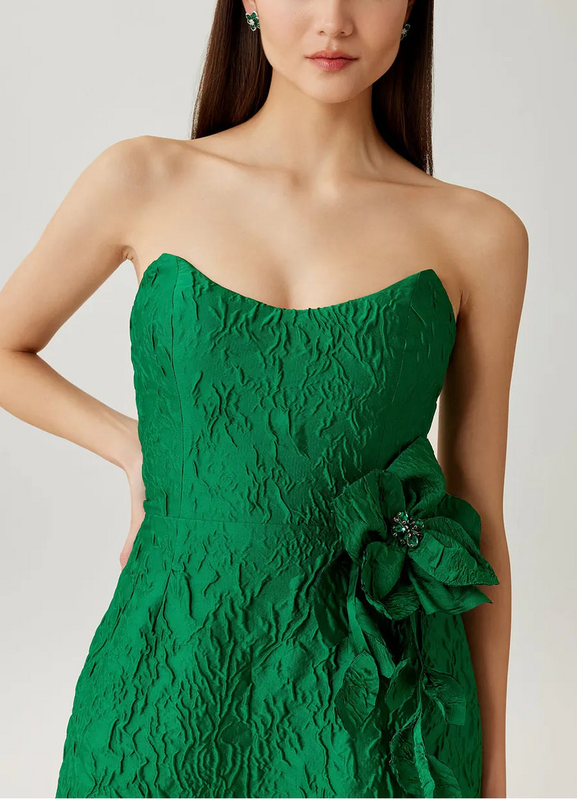 FLORAL JACQUARD COCKTAIL DRESS