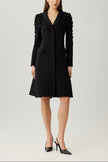 EMBELLISHED TUXEDO COAT DRESS