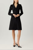 EMBELLISHED TUXEDO COAT DRESS