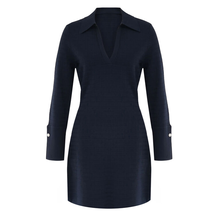 CELENA KNIT MINI DRESS IN NAVY