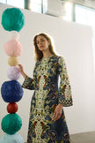 TOWNES DRESS IN BIRDS OF A FEATHER NAVY
