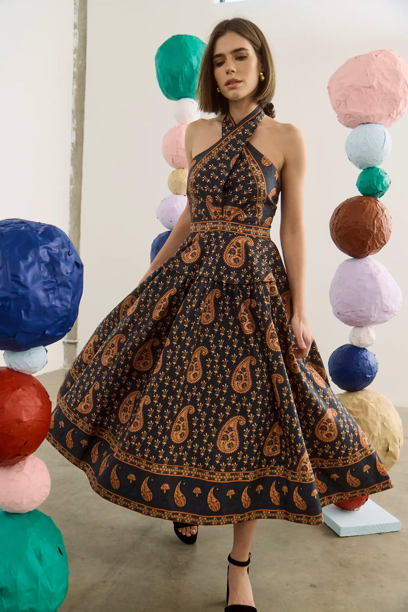 BELLAMY DRESS IN GLEN PAISLEY