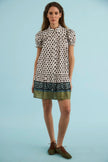 DRIFTER MINI DRESS IN THISTLE AND CREAM