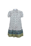 DRIFTER MINI DRESS IN THISTLE AND CREAM