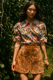 DOTTIE SKIRT IN SADDLE