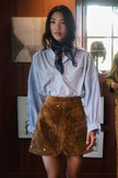DOTTIE SKIRT IN SADDLE