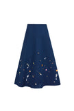 IDA SKIRT IN ATELIER SPLATTER NAVY