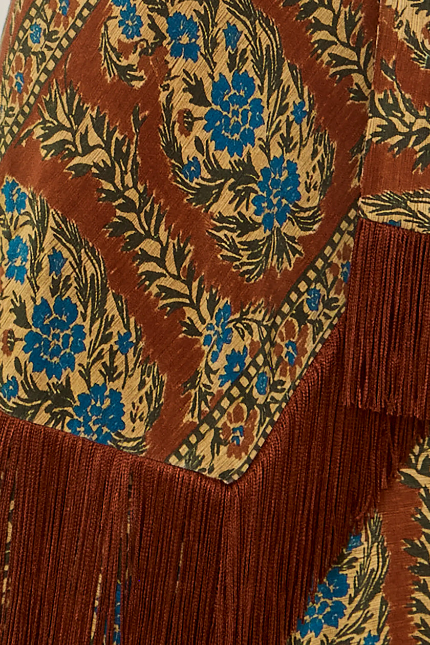 ALLYNE SKIRT IN AMBER GLEN BROWN