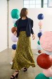 LINDSEY SKIRT IN MOSS SEQUIN
