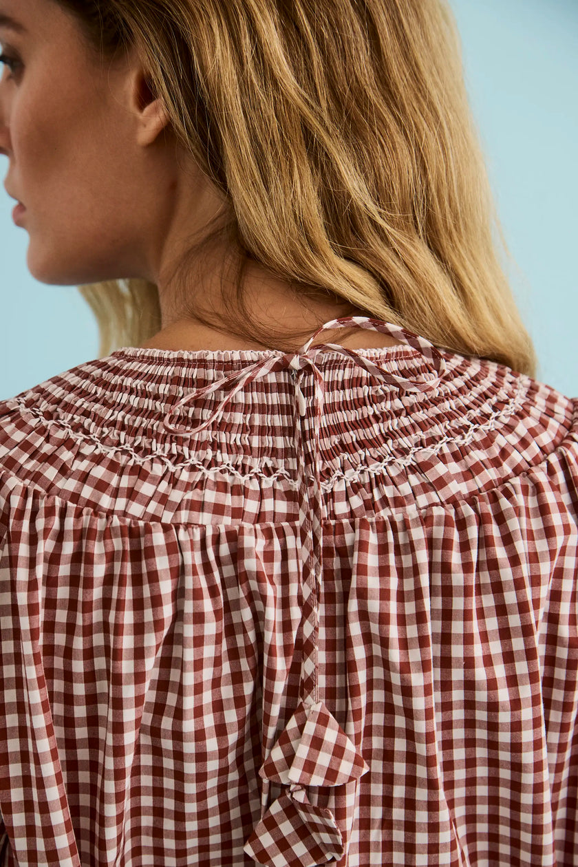 HAYES TOP IN COTSWOLD CHECK RUST