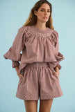 HAYES TOP IN COTSWOLD CHECK RUST