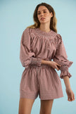 HAYES TOP IN COTSWOLD CHECK RUST