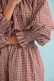 HAYES TOP IN COTSWOLD CHECK RUST