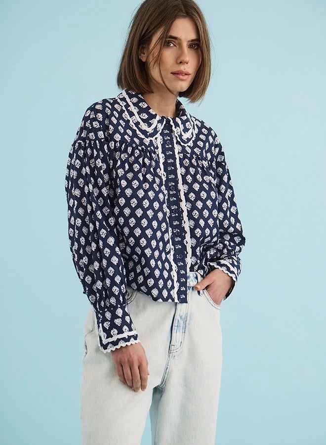 FINCH TOP IN THISTLE AND VINE BLUE