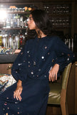 RUE BLOUSE IN ATELIER SPLATTER NAVY