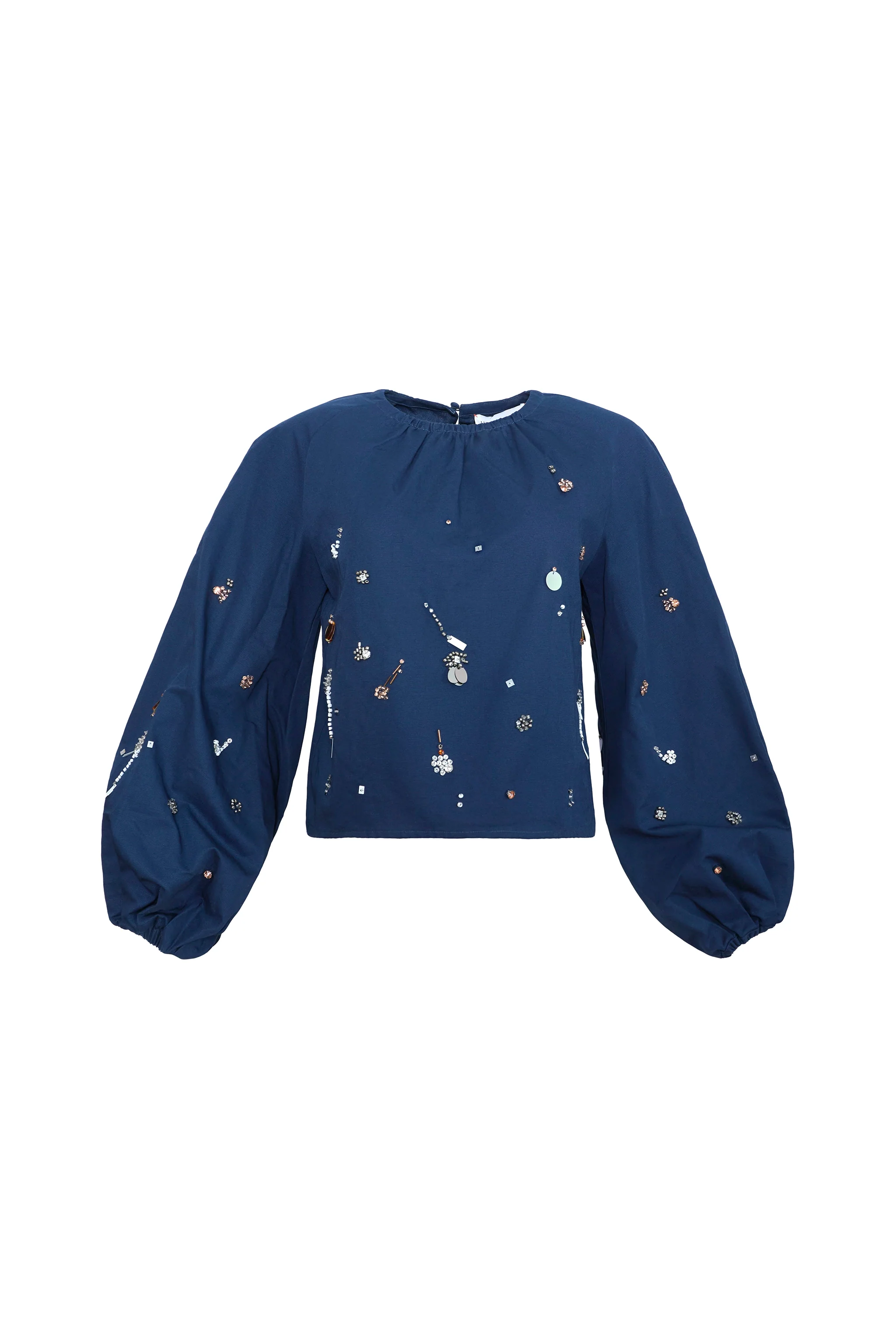 RUE BLOUSE IN ATELIER SPLATTER NAVY