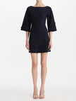 SELF KNIT MINI FLOWER EMBROIDERED DRESS