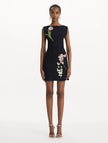 MIXED BOTANICAL EMBROIDERED DRESS
