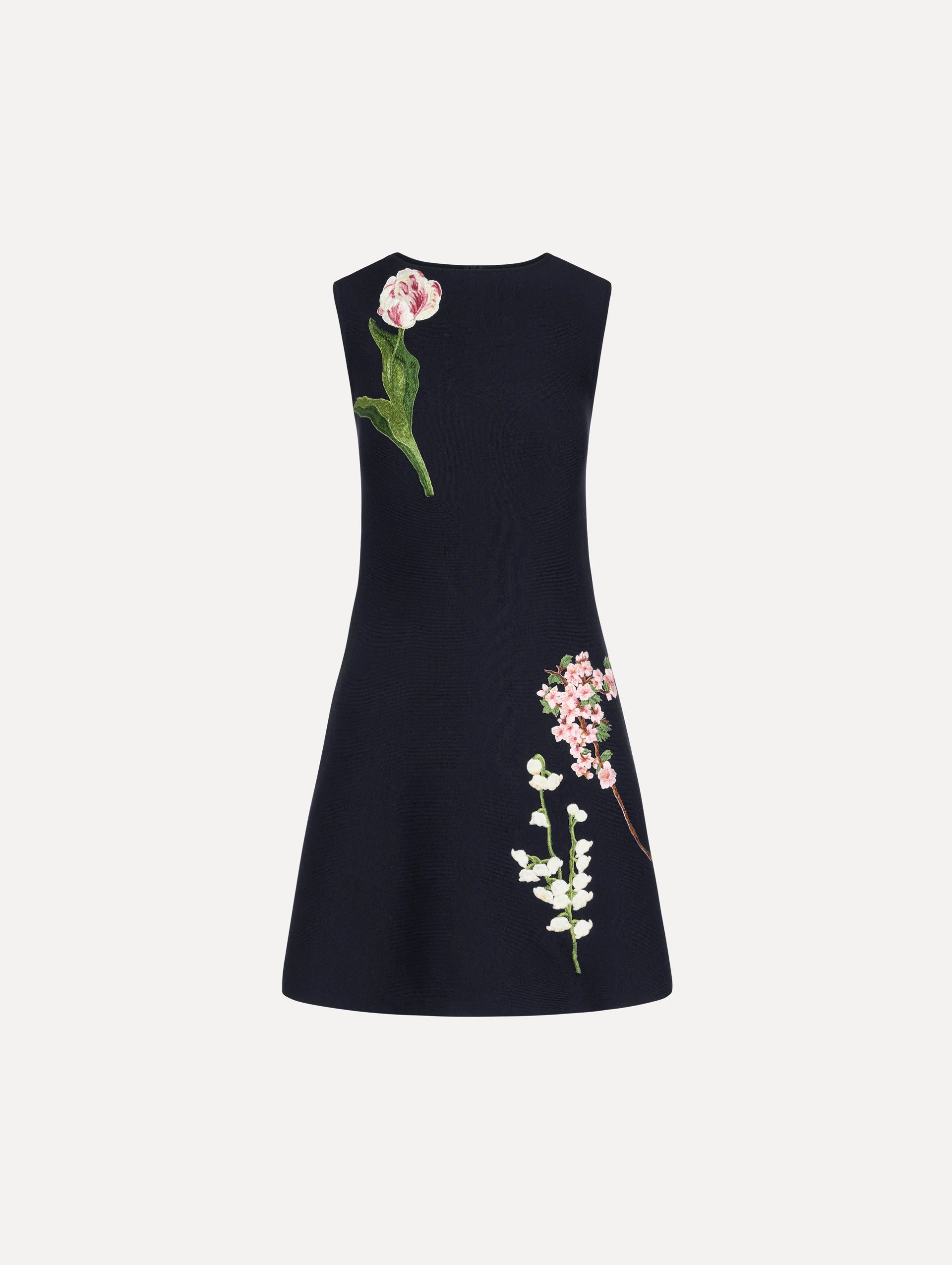 MIXED BOTANICAL EMBROIDERED DRESS