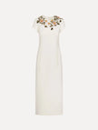 BEADED FLORAL EMBROIDERED PENCIL DRESS