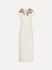 BEADED FLORAL EMBROIDERED PENCIL DRESS