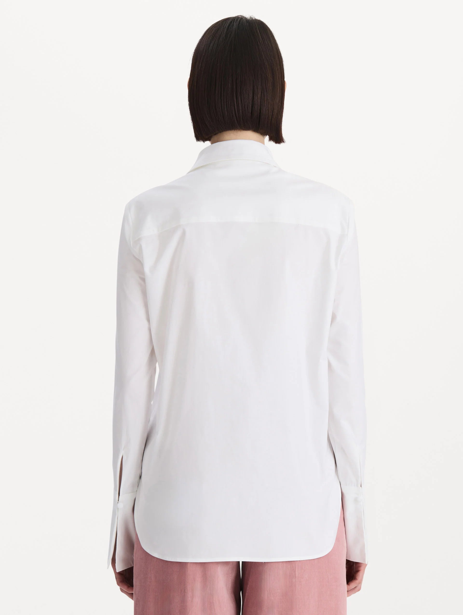 BEADED MIXED BOTANICAL STRETCH TWILL BLOUSE