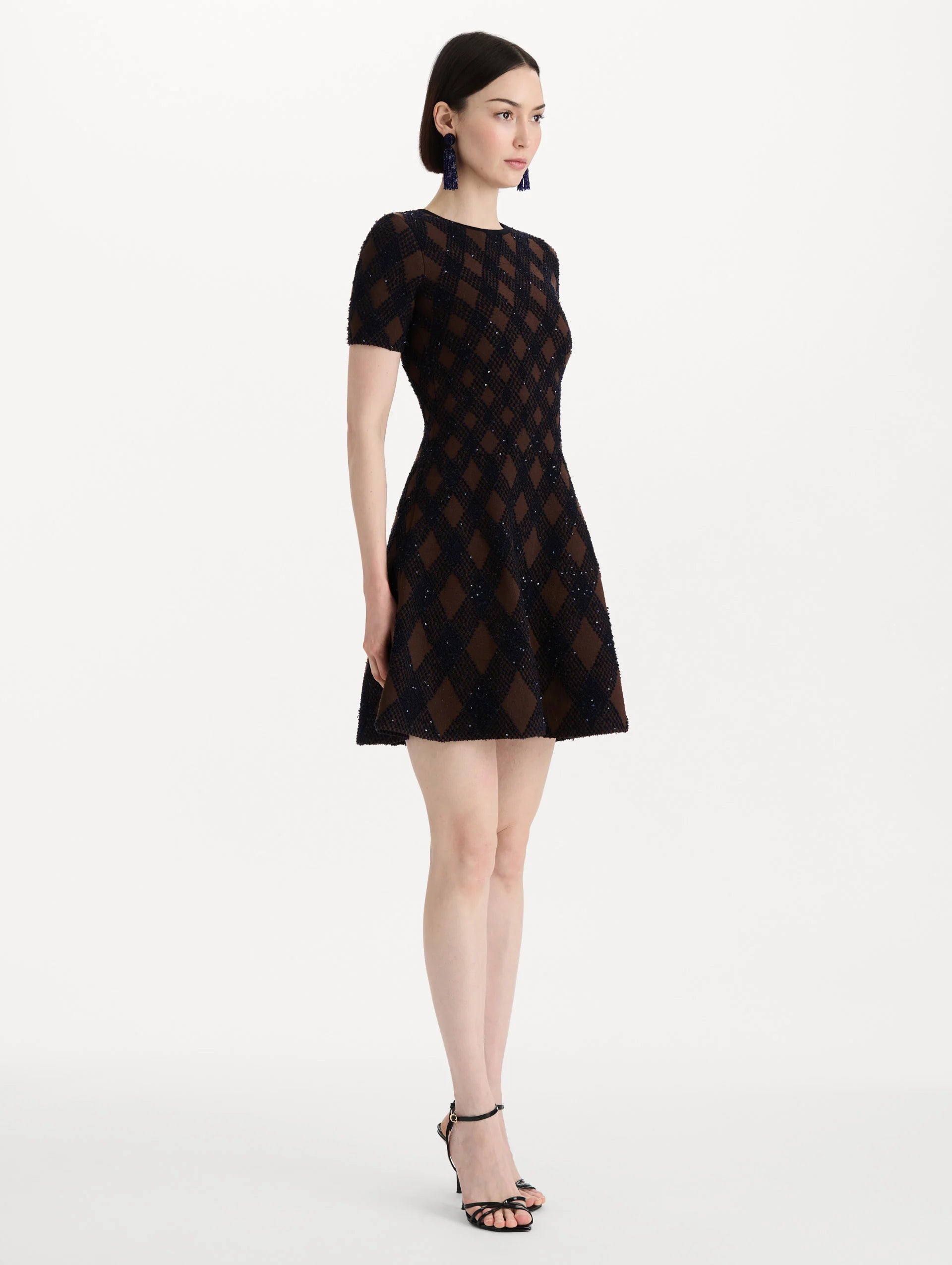 ARGYLE KNIT DRESS