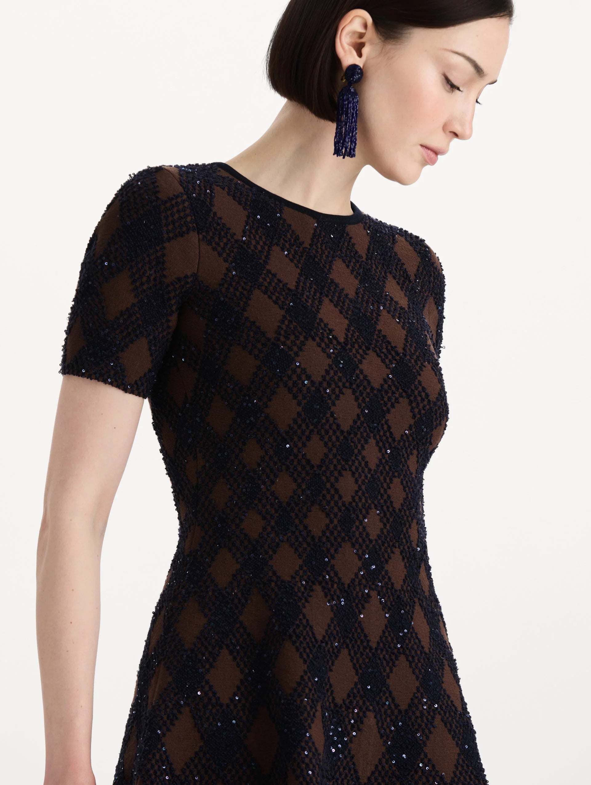 ARGYLE KNIT DRESS
